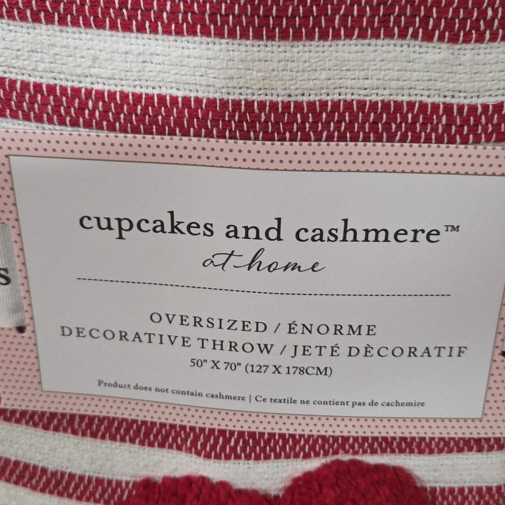 Red and White Striped Heart Blanket